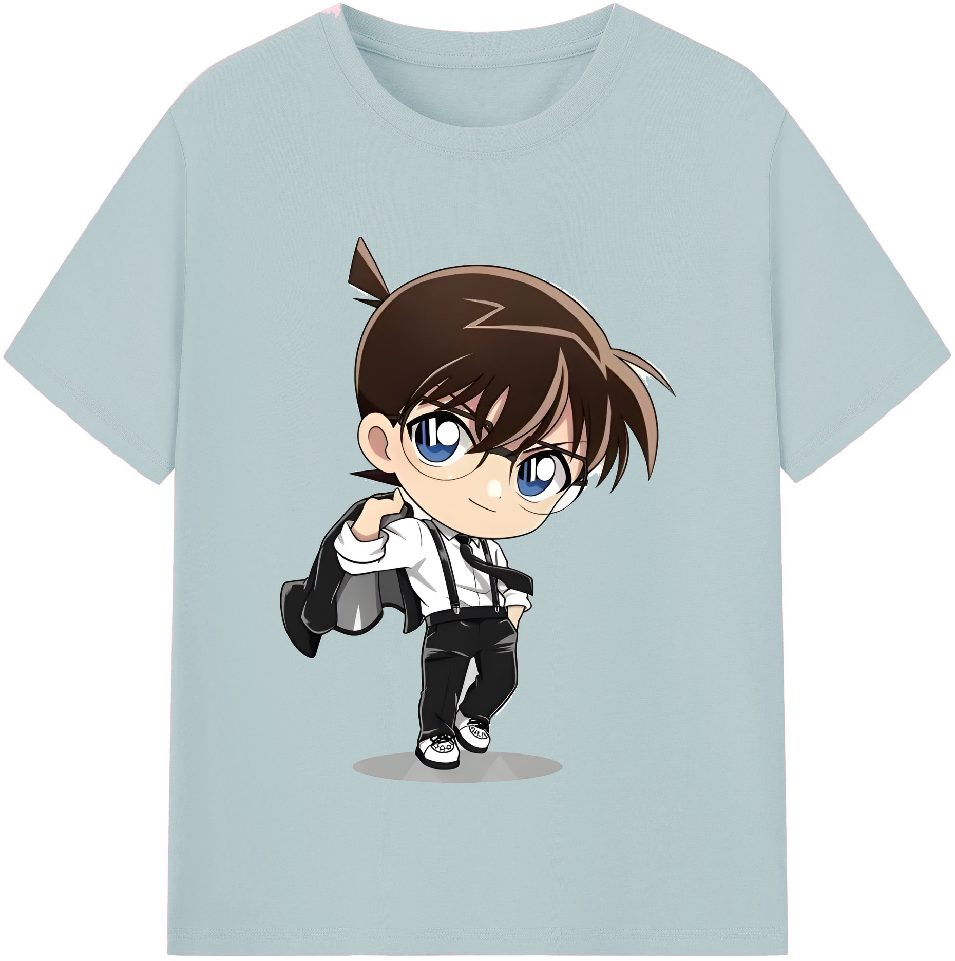 （画像用） 名探偵コナン 江戸川 コナン Detective Conan Conan Edogawa 綿100％半袖Tシャツ（フロントプリント）